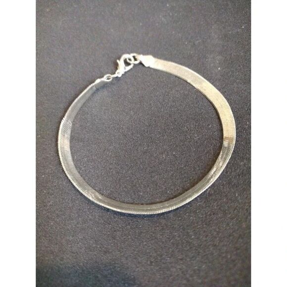 Jewelry - Silver Plated 8" Herringbone Bracelet Unisex